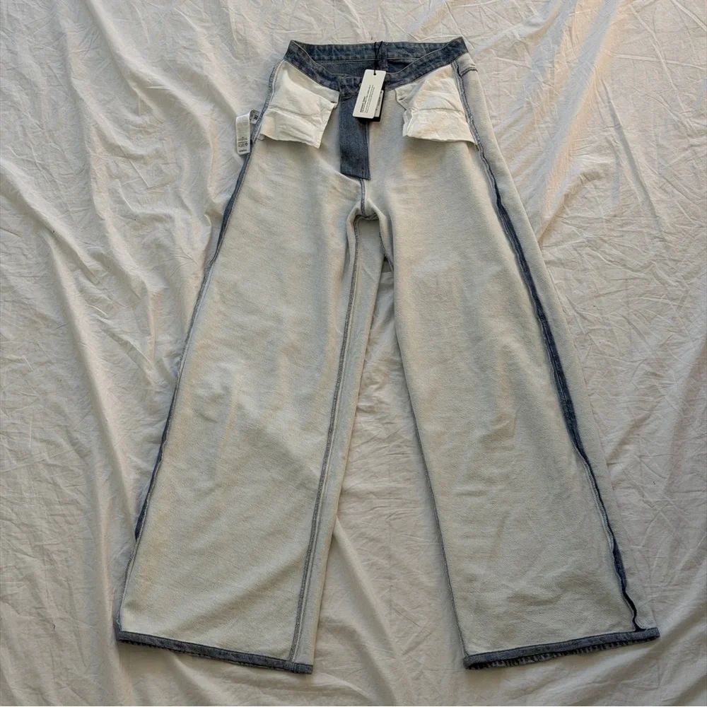 NWT Rag & Bone Miramar Raily High Rise Wide Leg Viral Sweatpant Jean Size 24 - Picture 15 of 16
